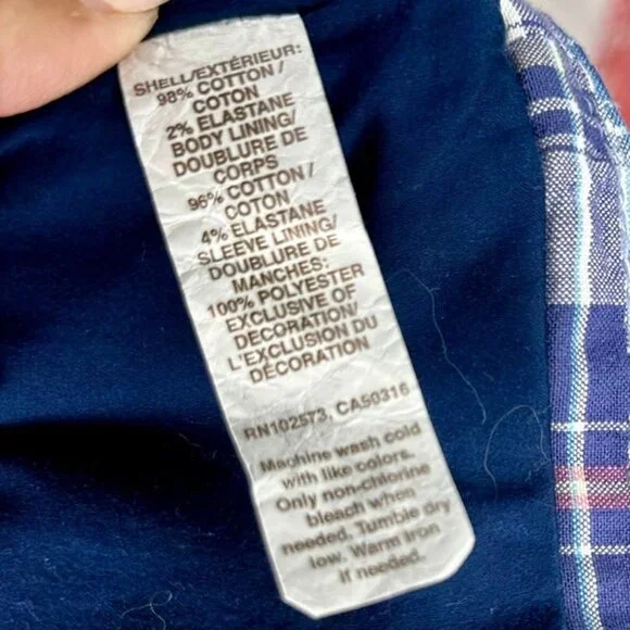 NWT Hollister Bettys Blue 2 Button Stretch Plaid Jacket Medium - Picture 8 of 8